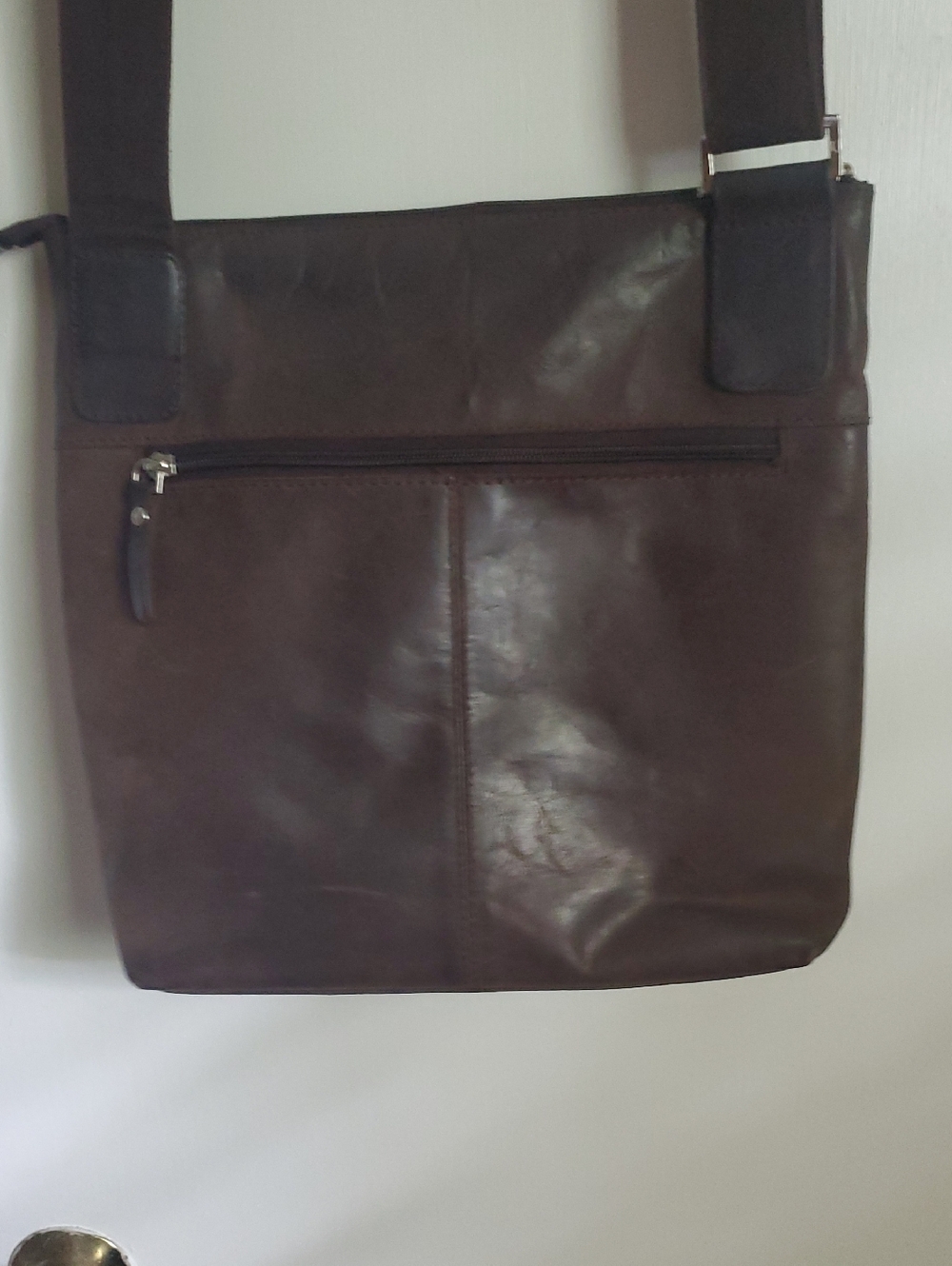 Del Toro Brown Leather Messenger Crossbody Bag - Picture 4 of 5